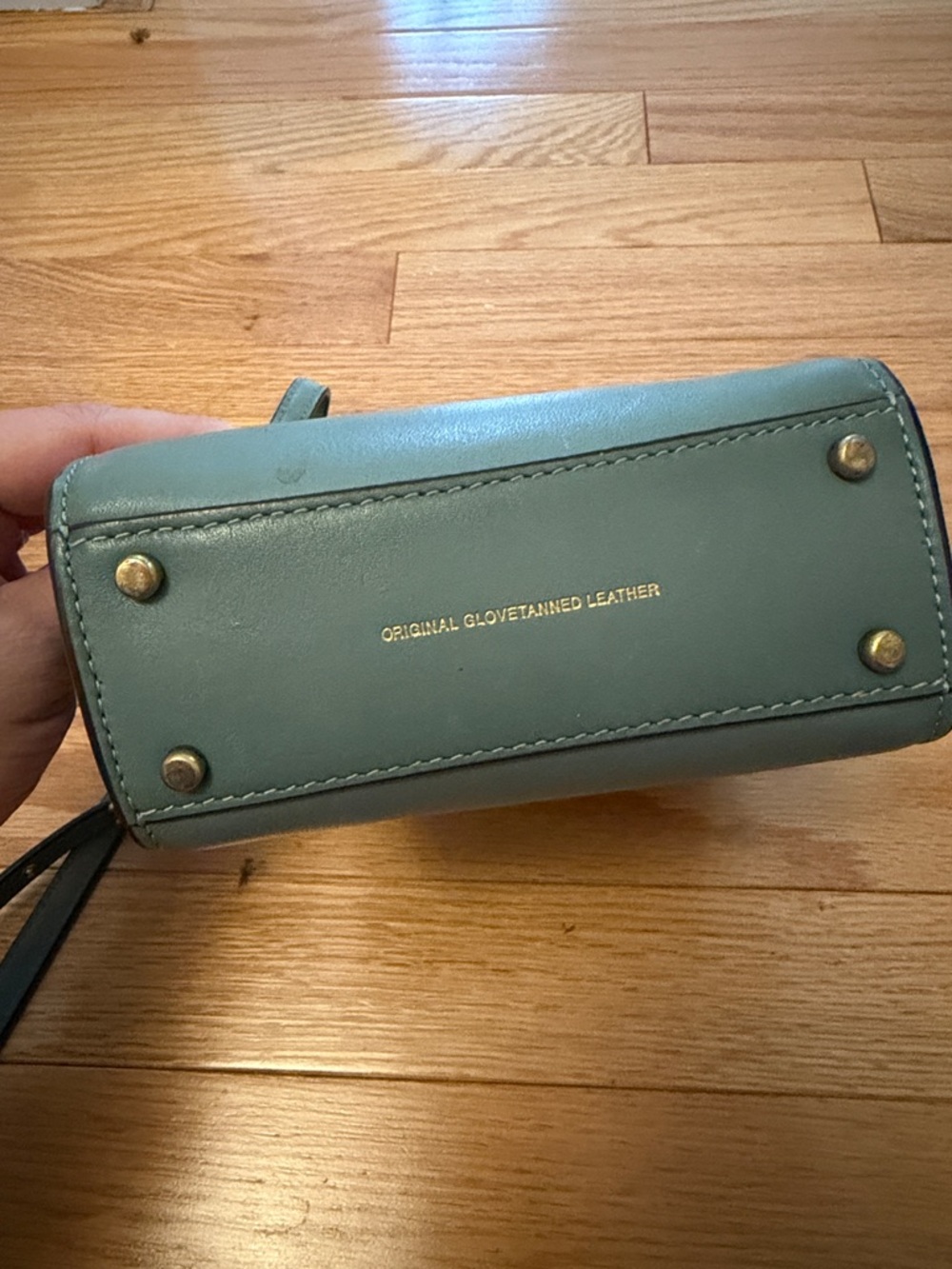 Coach Olive Leather Mini Crossbody Tote in Sage Green - Picture 8 of 8